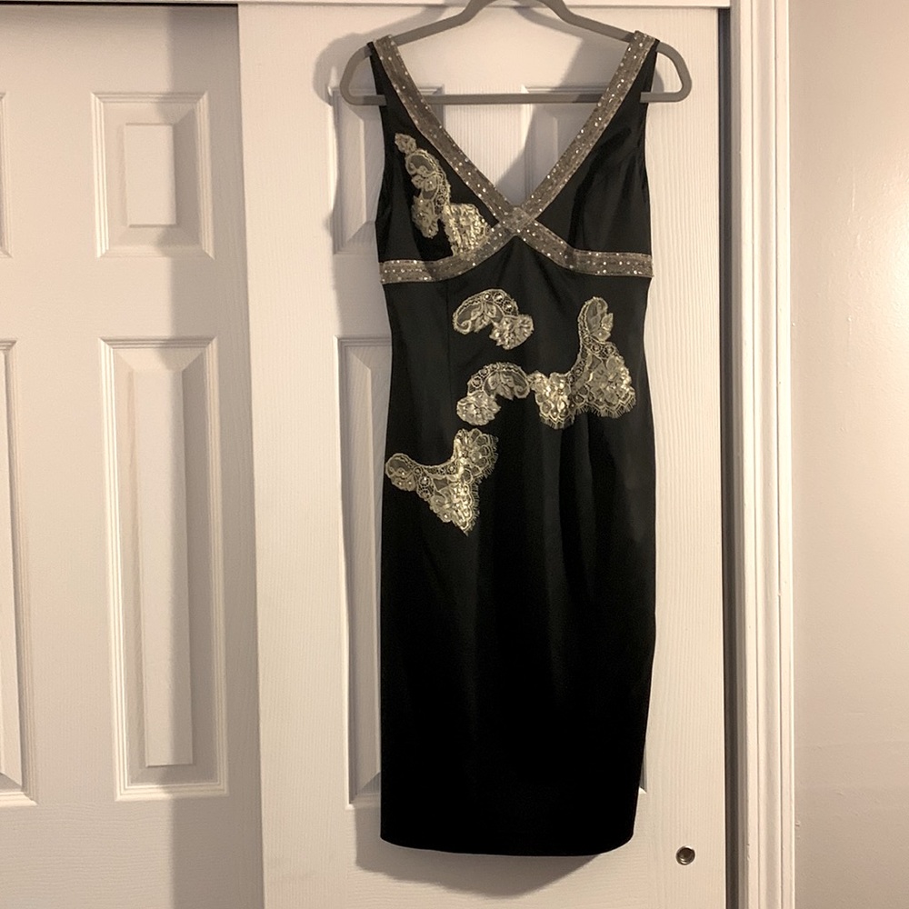 Gorgeous Papell Boutique black evening midi dress!
